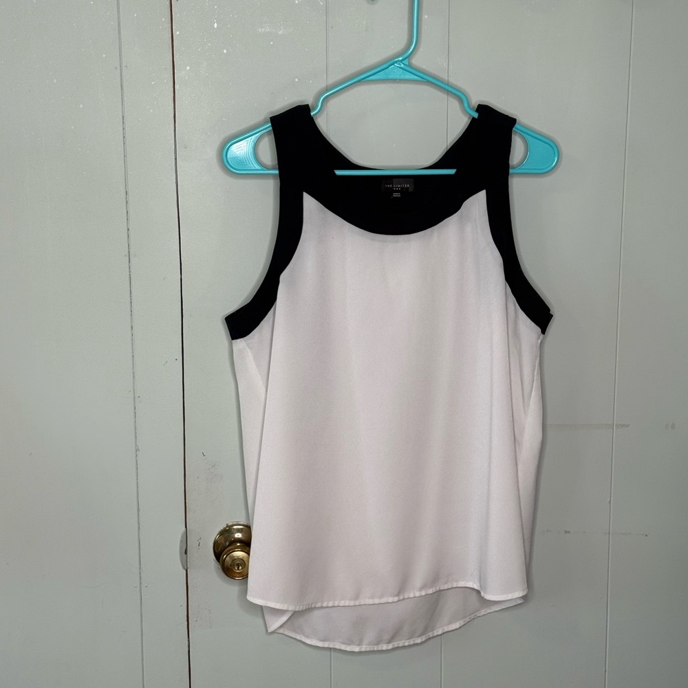 The Limited Navy and White Sleeveless Top
